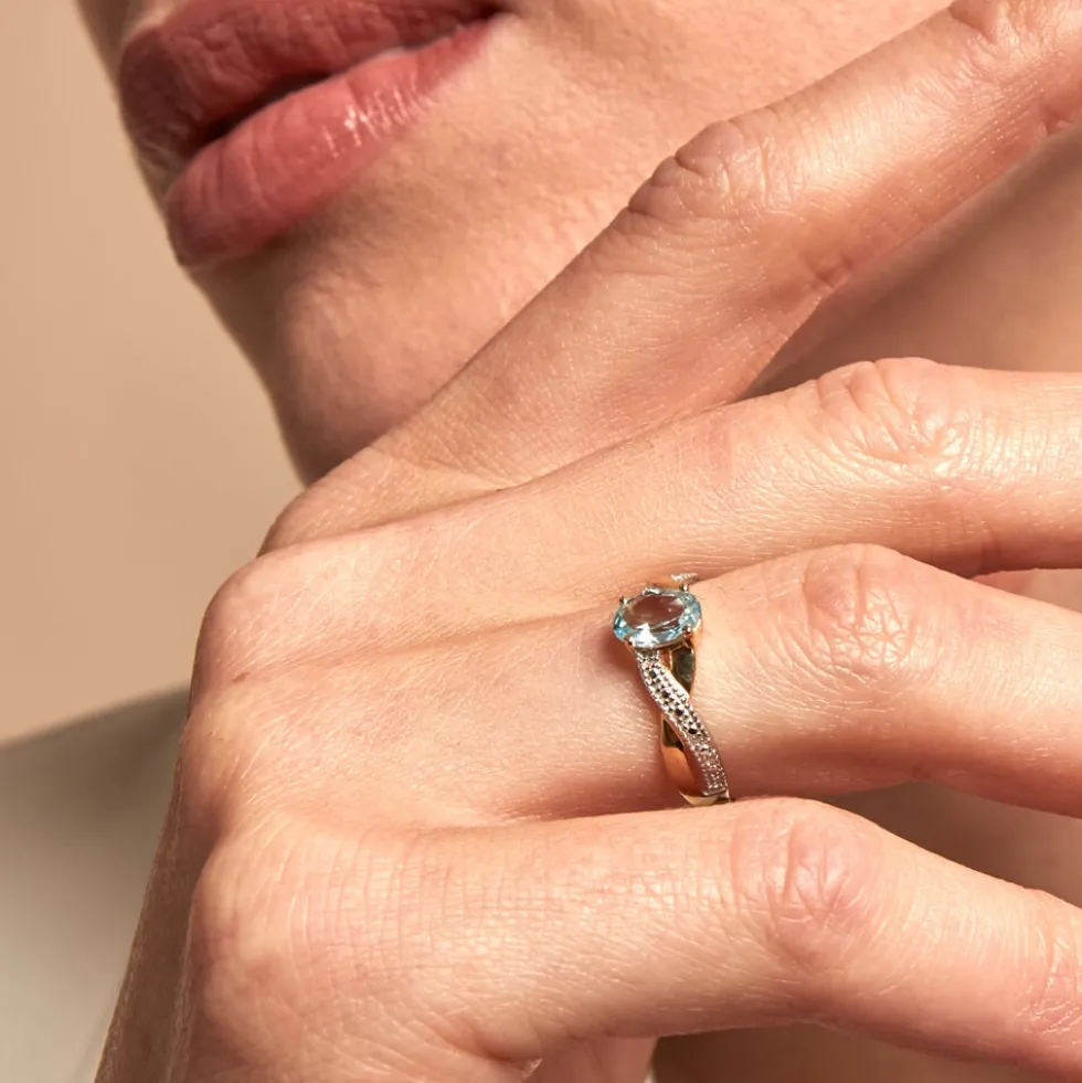 Bague Candice Or Jaune Topaze