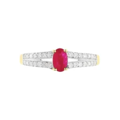 Bague Carlton Or Jaune Rubis Diamant