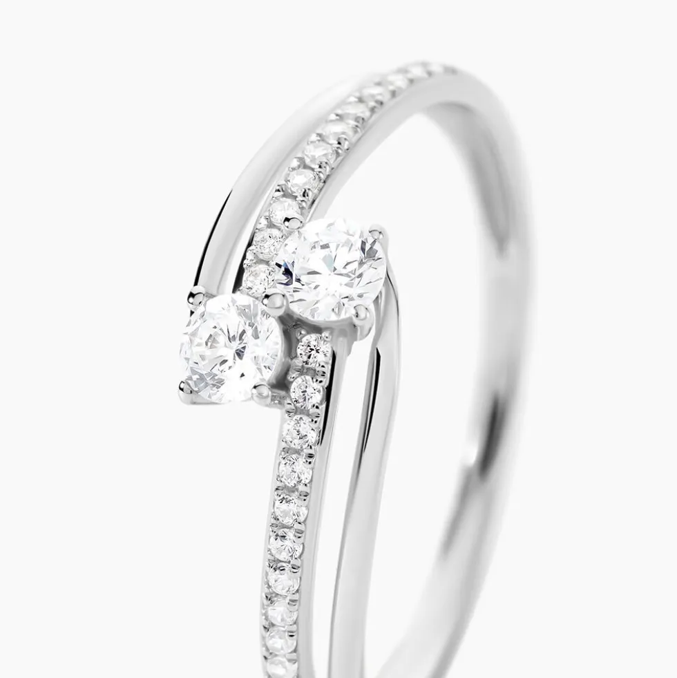 Bague Clarina Or Blanc Oxyde De Zirconium