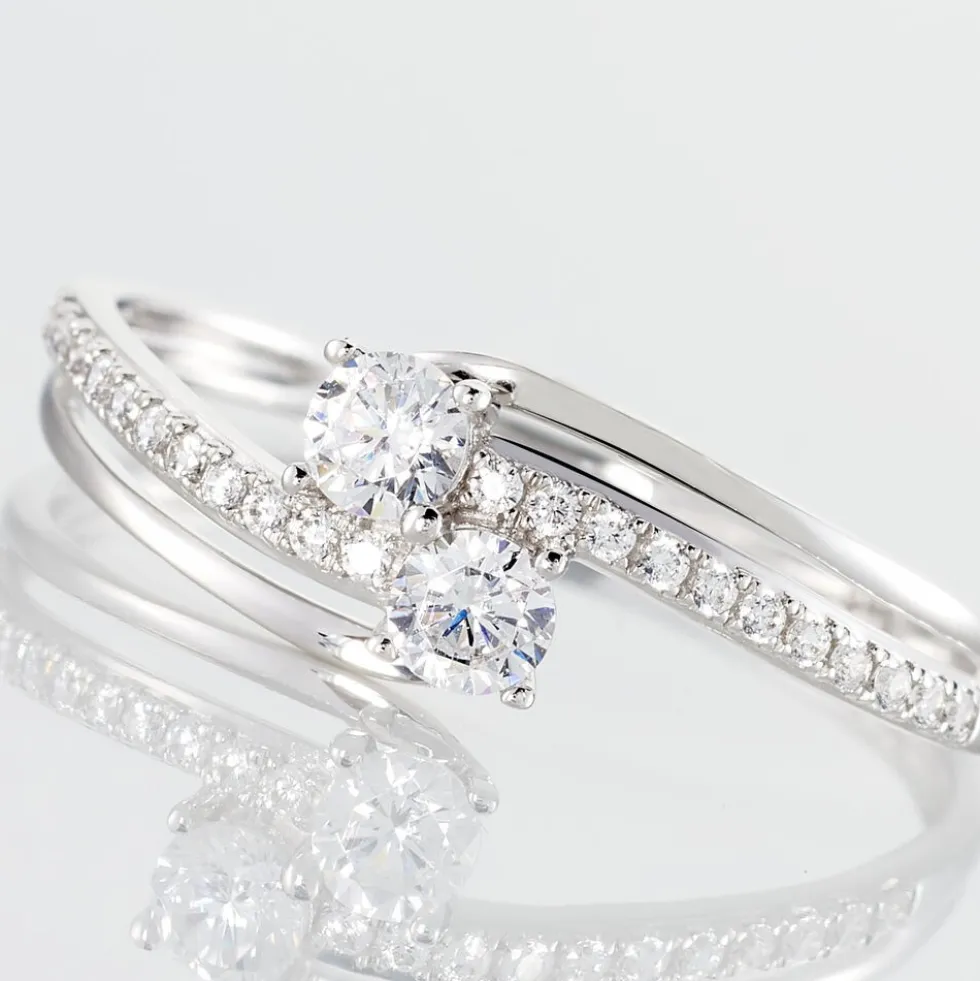 Bague Clarina Or Blanc Oxyde De Zirconium