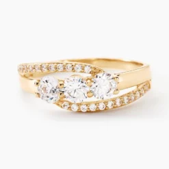 Bague Comete Or Jaune Oxyde De Zirconium