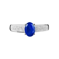 Bague Crista Or Blanc Saphir Et Diamant