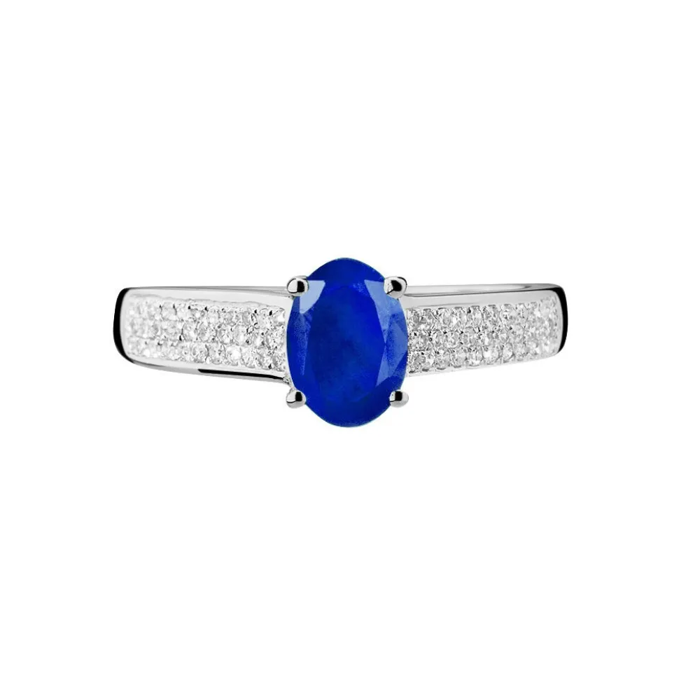 Bague Crista Or Blanc Saphir Et Diamant