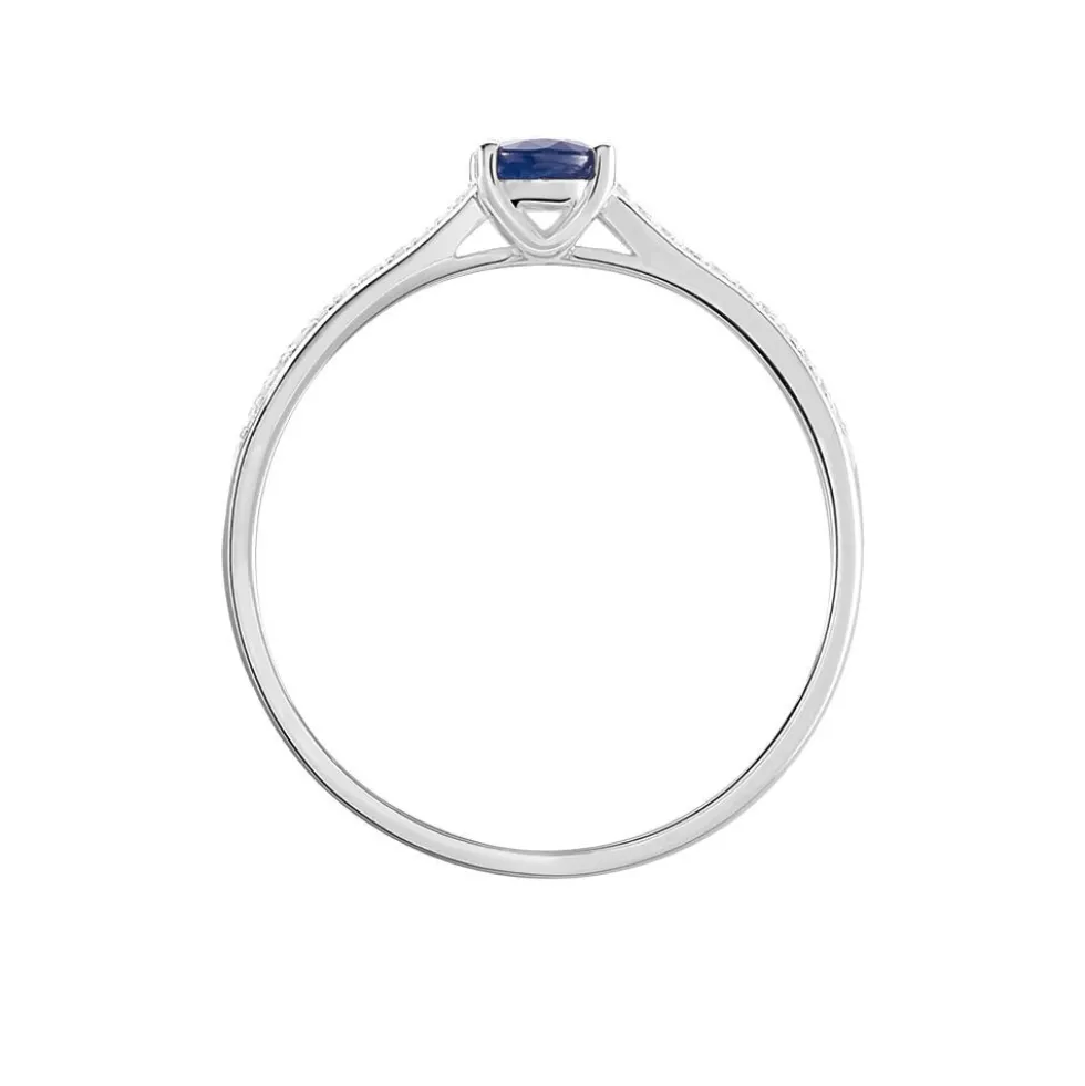 Bague Crista Or Blanc Saphir Et Diamant