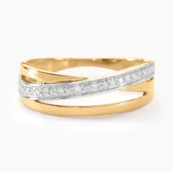 Bague Croisee Or Jaune Diamant