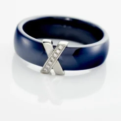 Bague Cronos Argent Blanc Céramique Oxyde