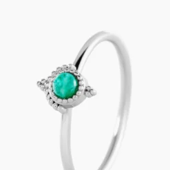 Bague Cyprien Argent Blanc Amazonite