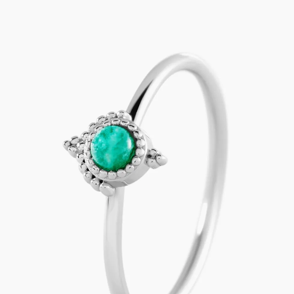 Bague Cyprien Argent Blanc Amazonite
