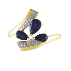 Bague Dahlia Or Jaune Saphir Diamant
