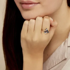 Bague Dahlia Or Jaune Saphir Diamant