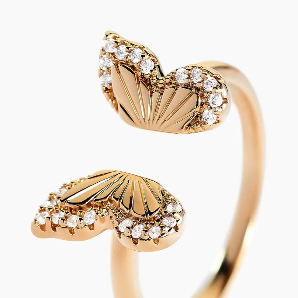 Bague Dixie Plaqué Or Doré Oxyde De Zirconium