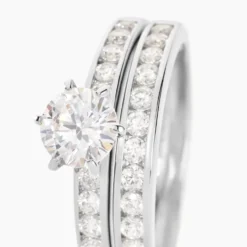 Bague Double Jeu Argent Blanc Oxyde De Zirconium