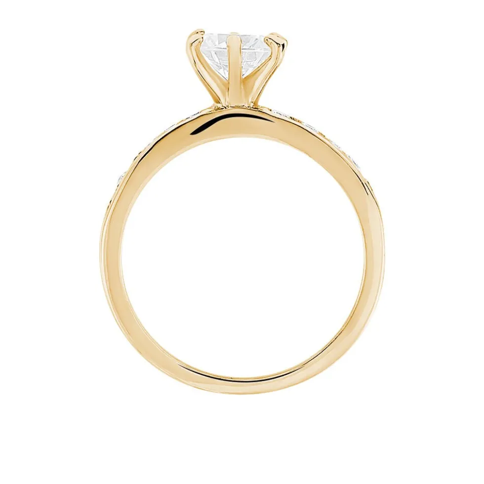 Bague Double Jeu Plaqué Or Jaune Oxyde De Zirconium