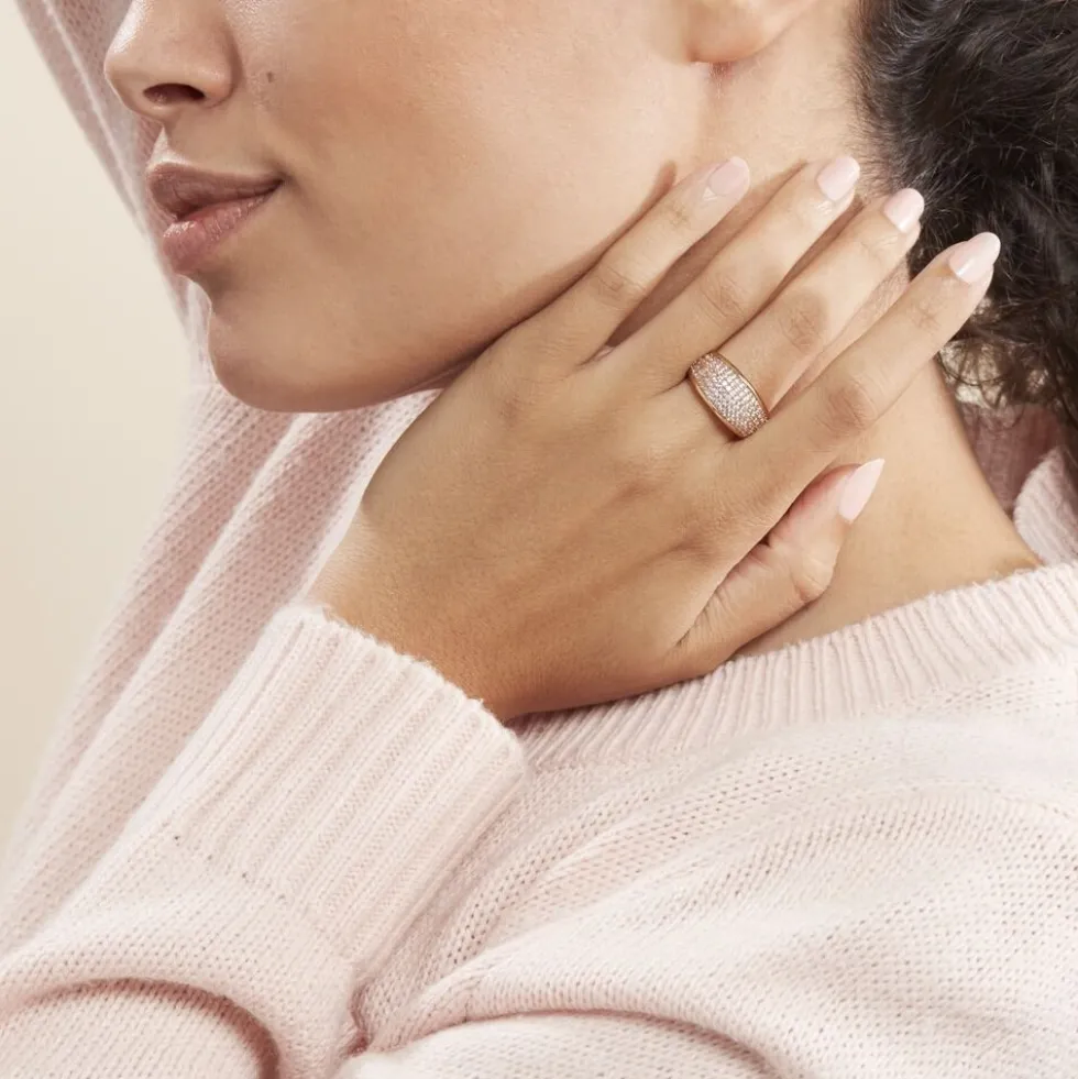 Bague Edenne Plaqué Or Jaune Oxyde De Zirconium