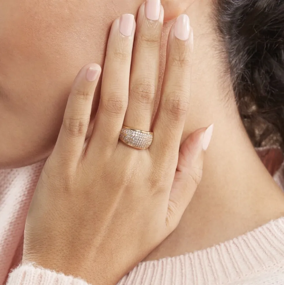 Bague Edenne Plaqué Or Jaune Oxyde De Zirconium