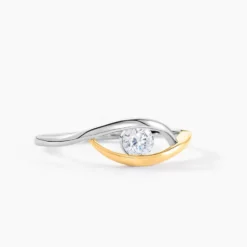Bague Elmie Or Jaune Argent Blanc Oxyde De Zirconium