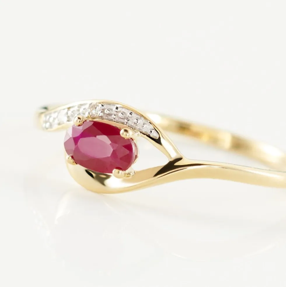 Bague Emotion Or Jaune Rubis Diamant