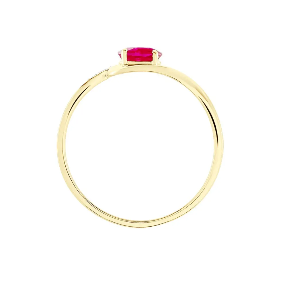 Bague Emotion Or Jaune Rubis Diamant