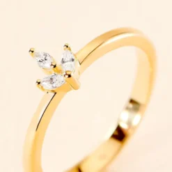Bague Erma Plaqué Or Doré Oxyde De Zirconium