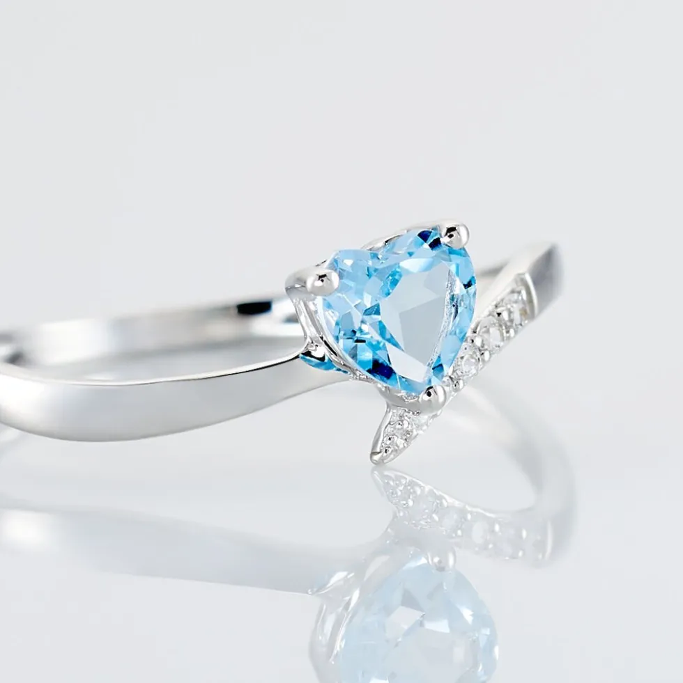 Bague Eva Or Blanc Topaze Et Oxyde De Zirconium