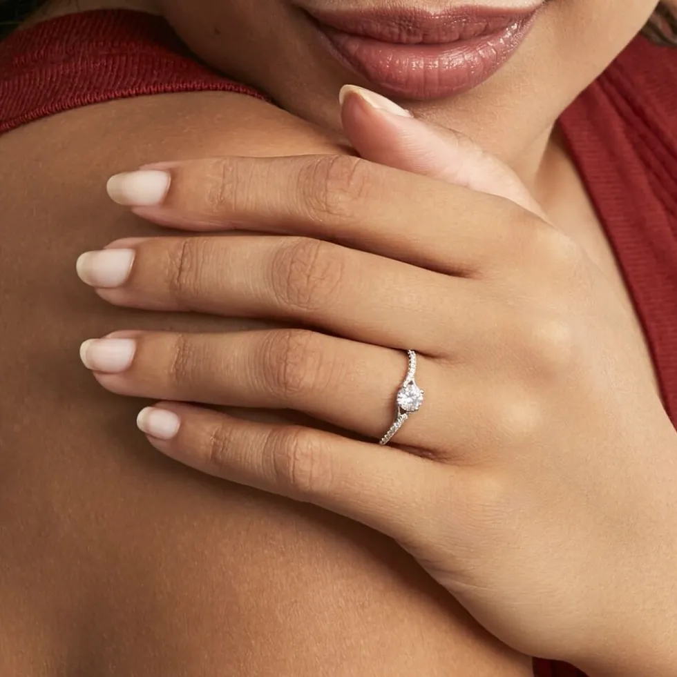 Bague Evita Or Blanc Oxyde De Zirconium