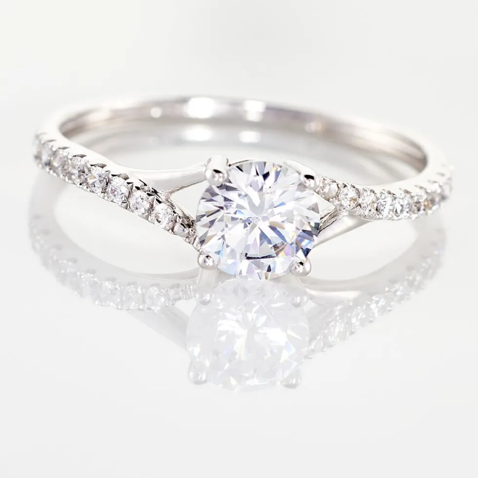 Bague Evita Or Blanc Oxyde De Zirconium