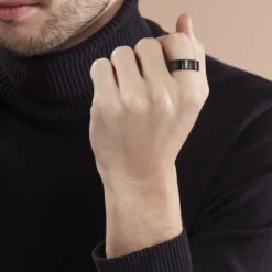 Bague Fabio Acier Noir
