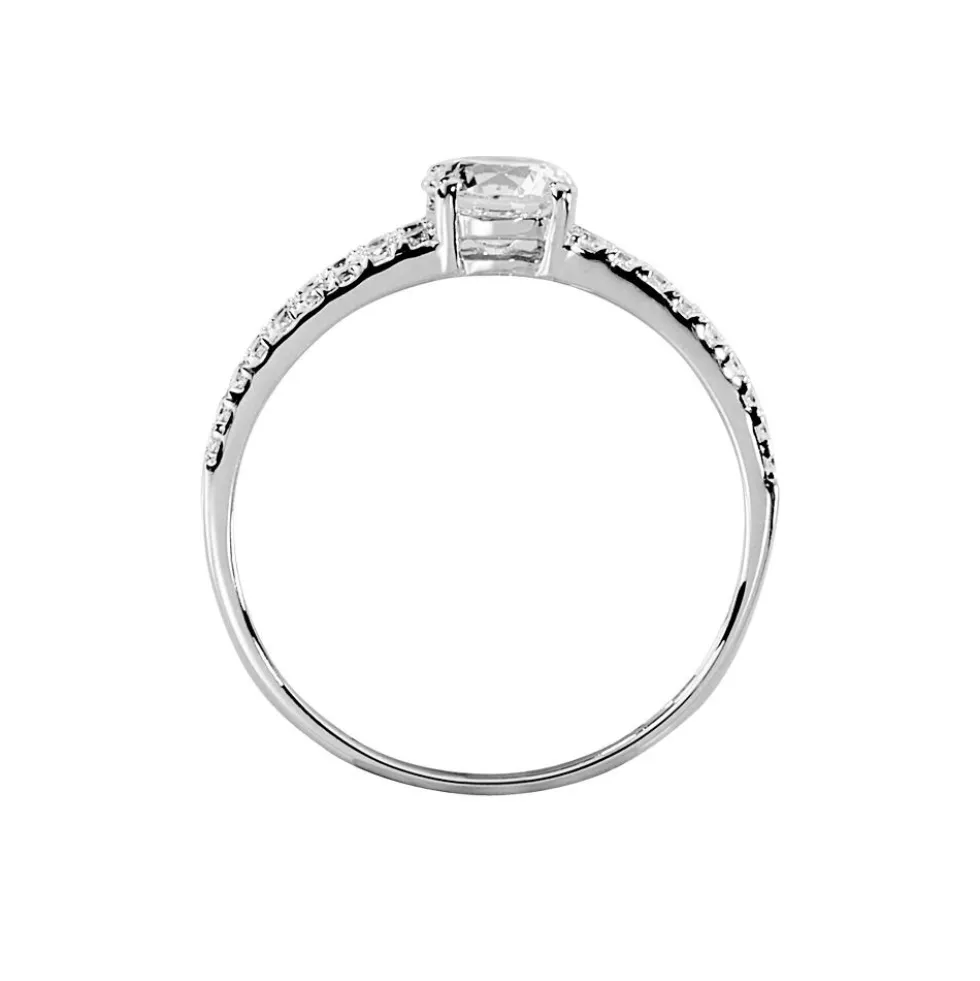 Bague Fina Or Blanc Oxyde De Zirconium