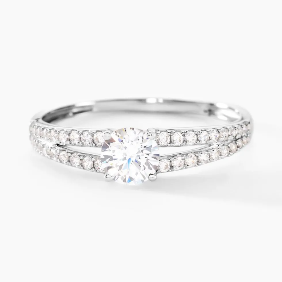 Bague Fina Or Blanc Oxyde De Zirconium
