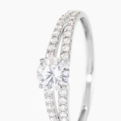 Bague Fina Or Blanc Oxyde De Zirconium