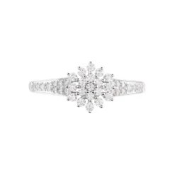 Bague Floris Or Blanc Oxyde De Zirconium