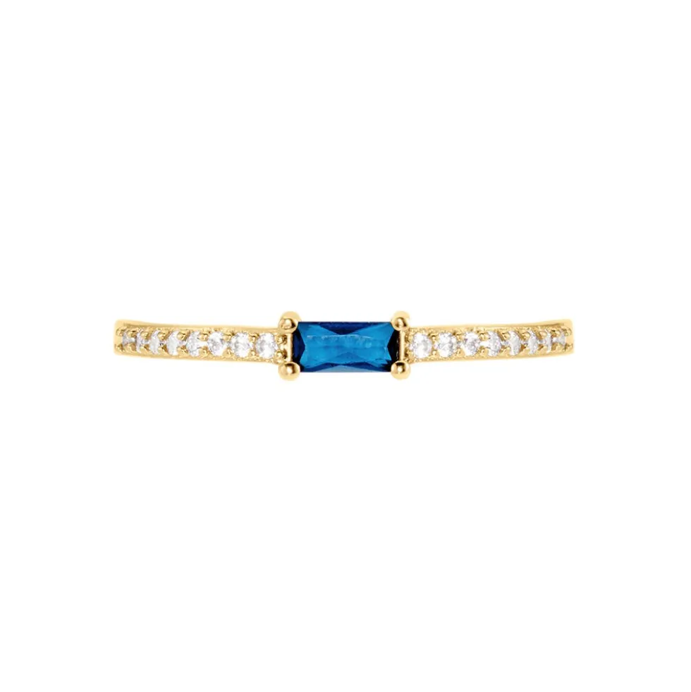 Bague Gamboa Plaqué Or Jaune Verre Oxyde De Zirconium