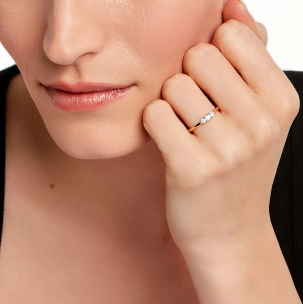 Bague Georgia Plaqué Or Jaune Oxyde De Zirconium