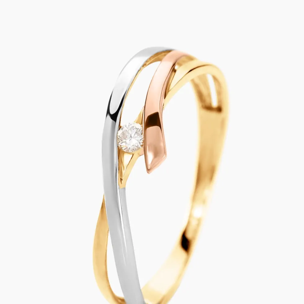 Bague Giusta Or Tricolore Diamant
