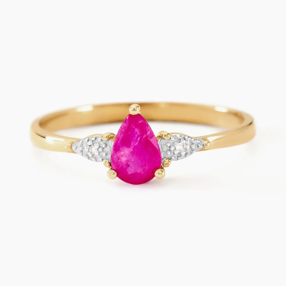 Bague Glykeria Or Jaune Rubis Diamant