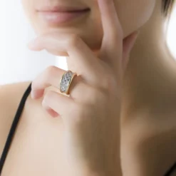 Bague Guerline Plaqué Or Jaune Oxyde De Zirconium