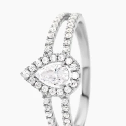 Bague Hildana Or Blanc Oxyde De Zirconium