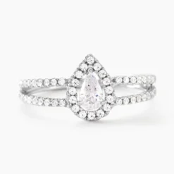 Bague Hildana Or Blanc Oxyde De Zirconium