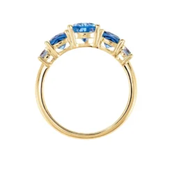 Bague Huffie Plaqué Or Jaune Pierre D'imitation