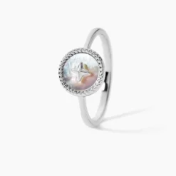 Bague Izarra Argent Blanc Nacre