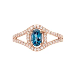 Bague Jannha Or Rose Topaze Et Oxyde De Zirconium