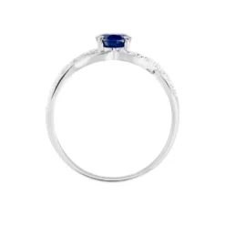 Bague Jess Or Blanc Saphir Et Diamant