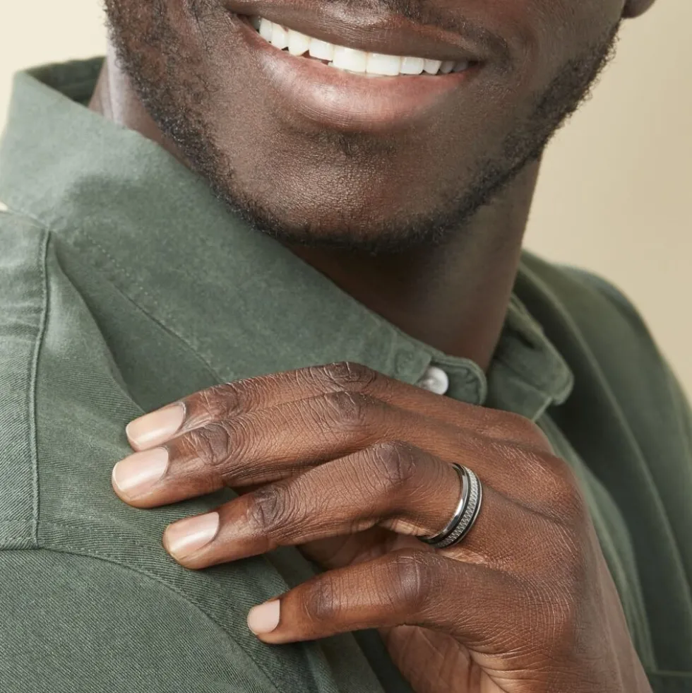 Bague Jonc Maewen Acier Blanc