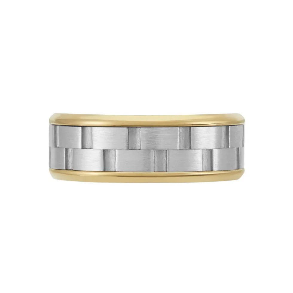 Bague Jourdan Oahu Acier Blanc Et Jaune