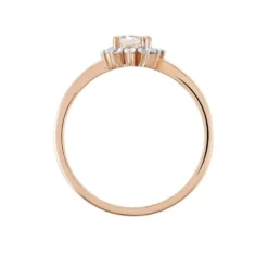 Bague Jozsua Or Rose Morganite Peche Oxyde De Zirconium