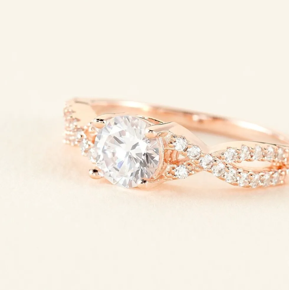 Bague Karin Argent Rose Oxyde De Zirconium