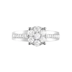 Bague Kate Ld Or Jaune Diamant Synthetique Blanc Diamant Synthetique