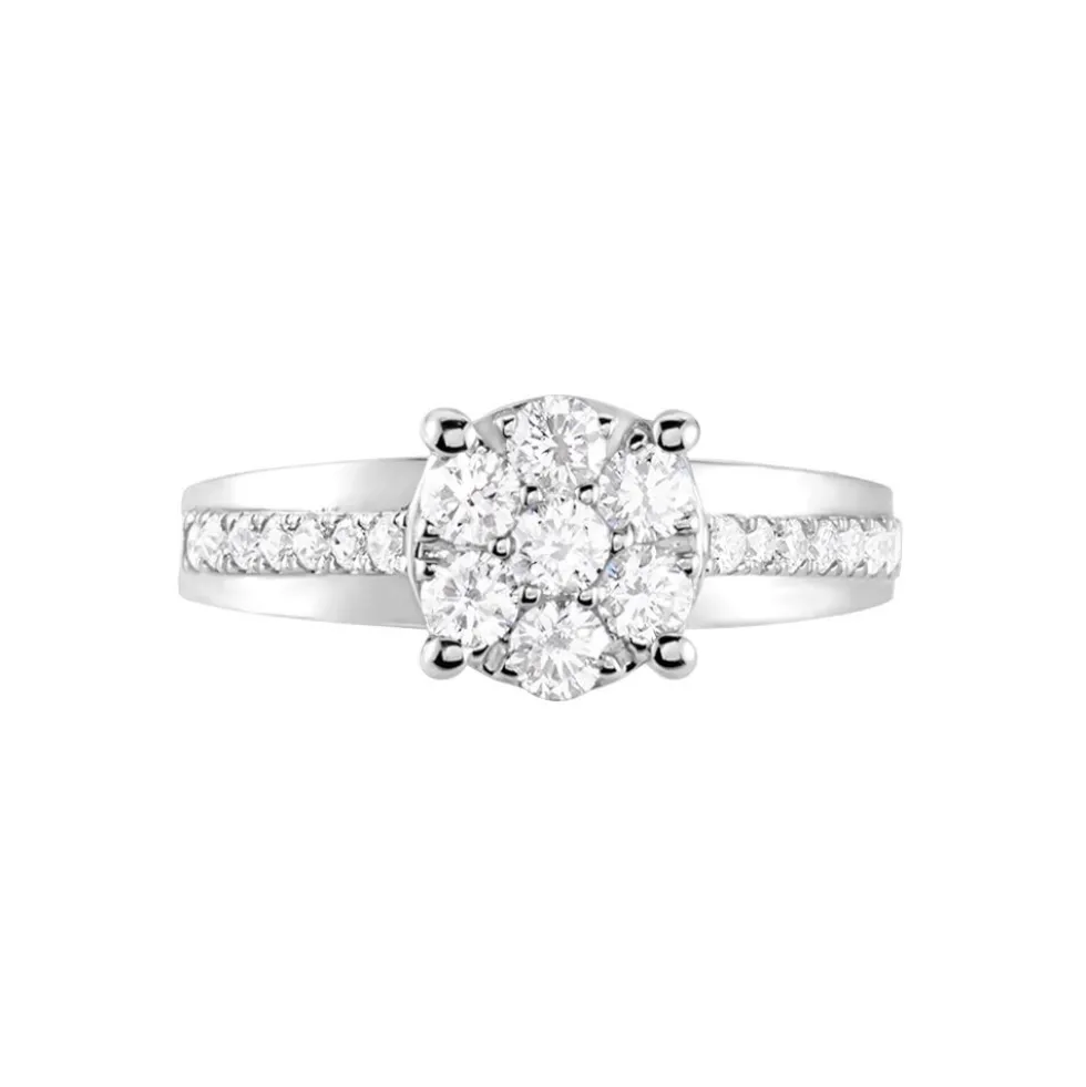 Bague Kate Ld Or Jaune Diamant Synthetique Blanc Diamant Synthetique