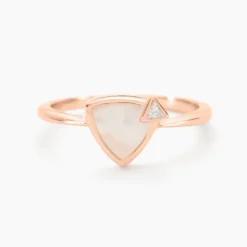 Bague La Muse Argent Rose Nacre Oxyde De Zirconium