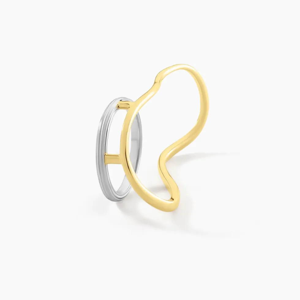 Bague Lara Argent Bicolore